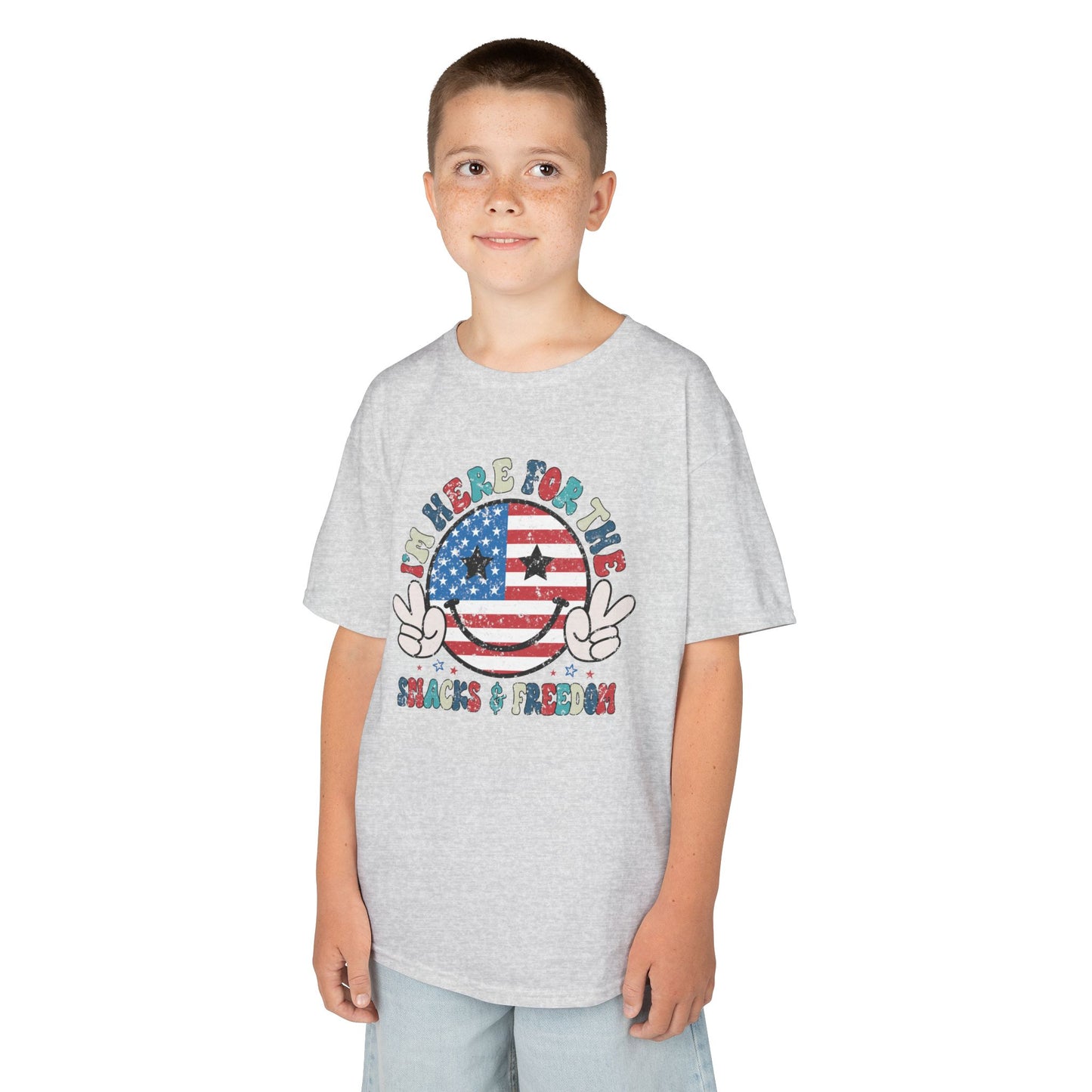 Kids American Here for the Snacks Tee