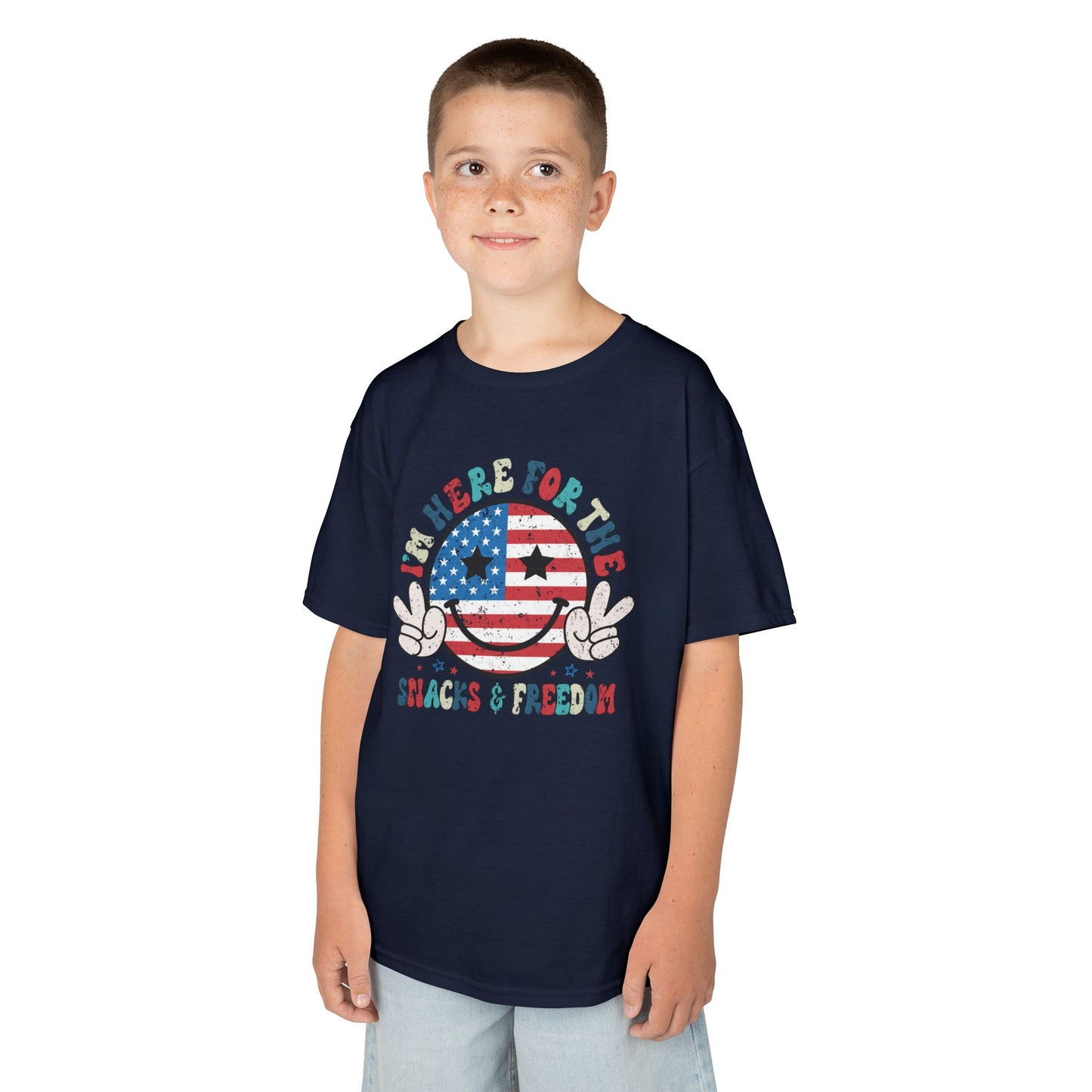 Kids American Here for the Snacks Tee