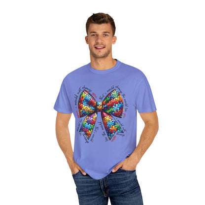 I Would Not Change You But I Would Change The World For You Shirt Autism Awareness Puzzle Bow T-Shirt
