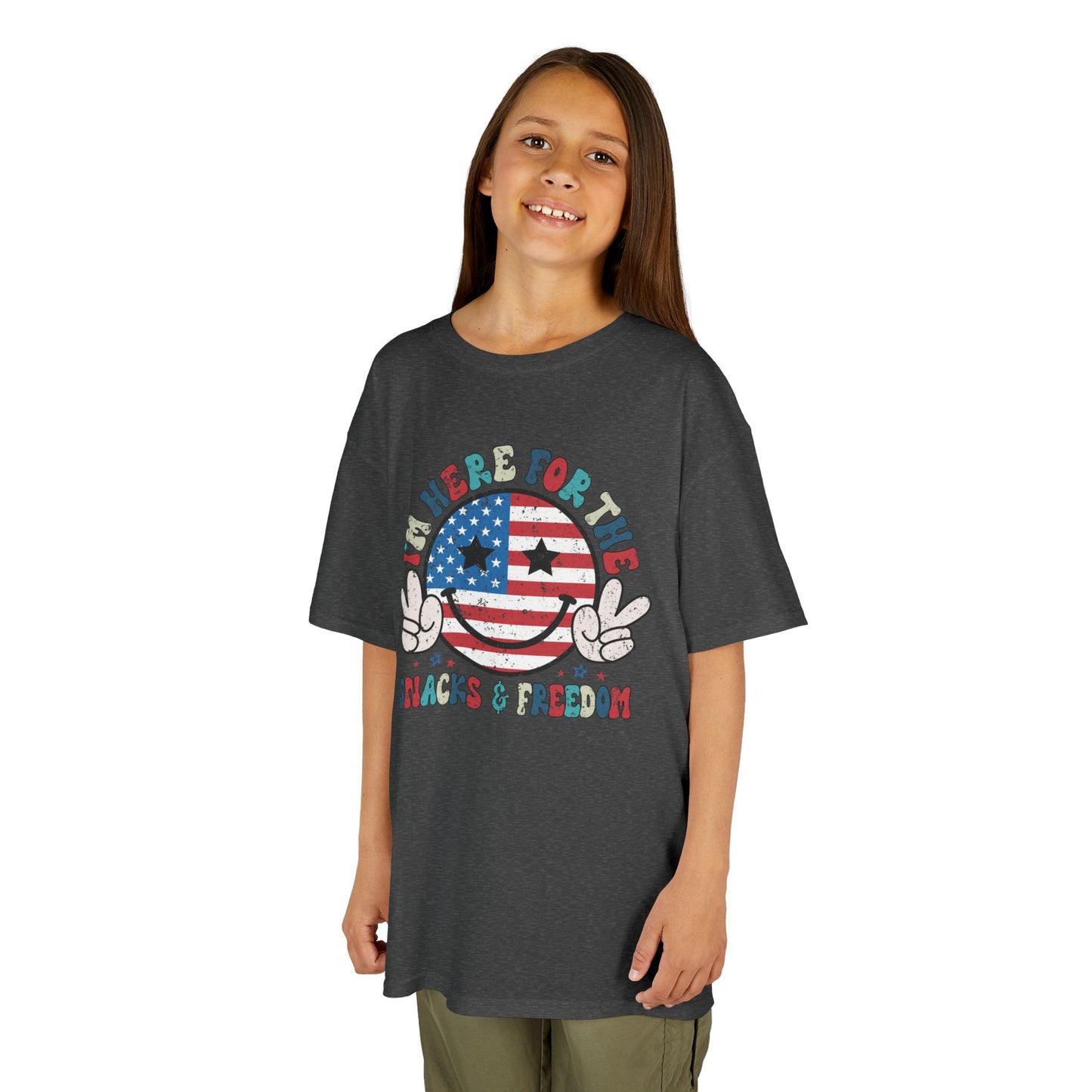 Kids American Here for the Snacks Tee