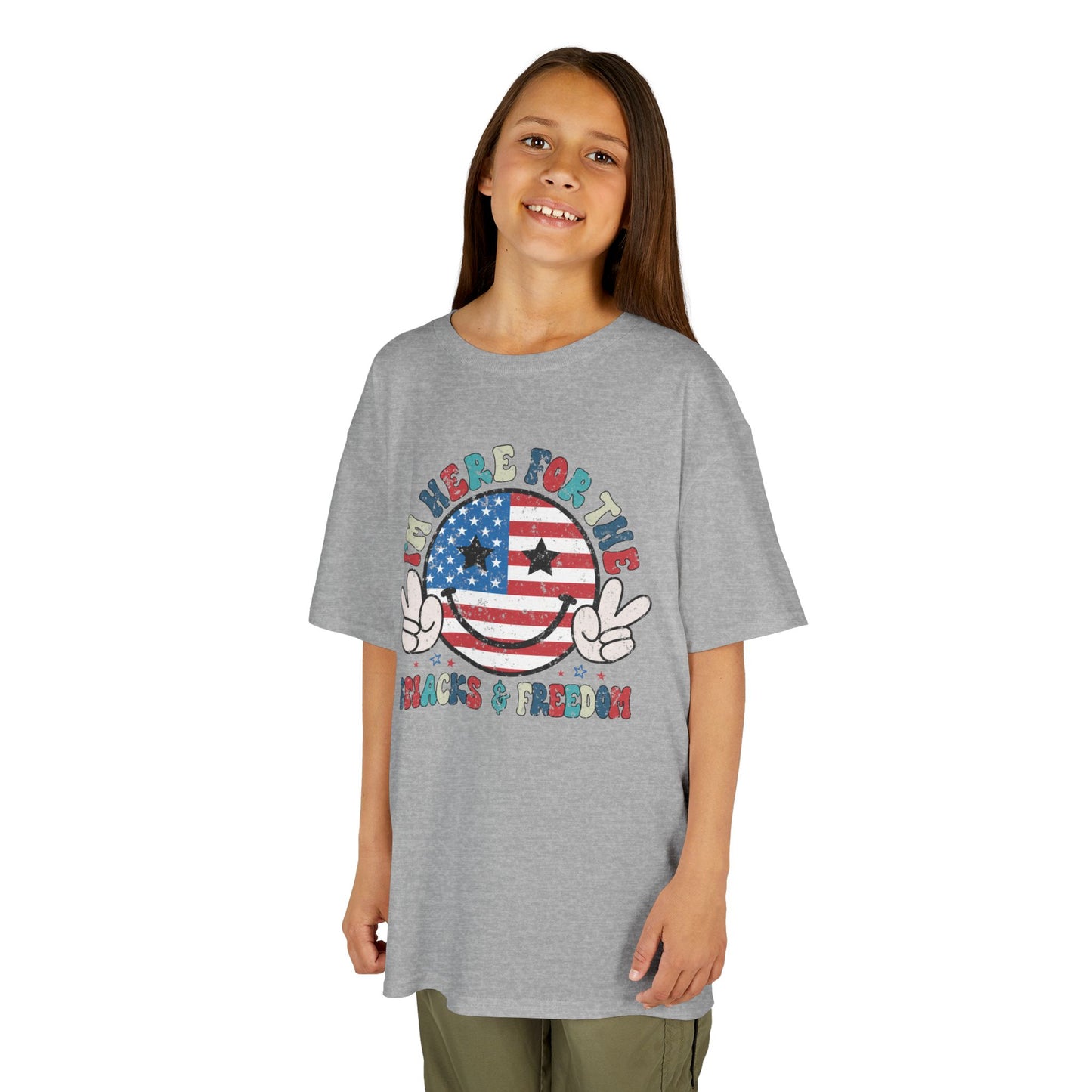 Kids American Here for the Snacks Tee