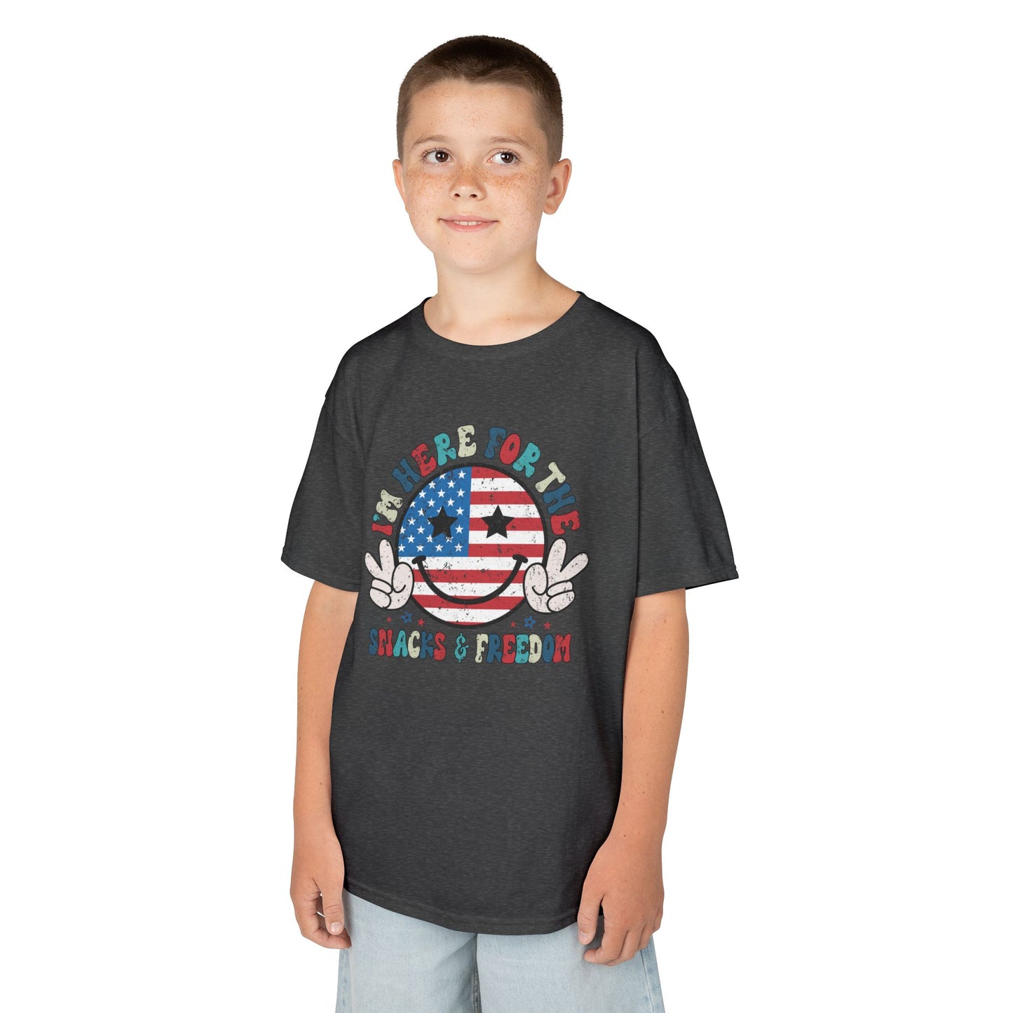 Kids American Here for the Snacks Tee