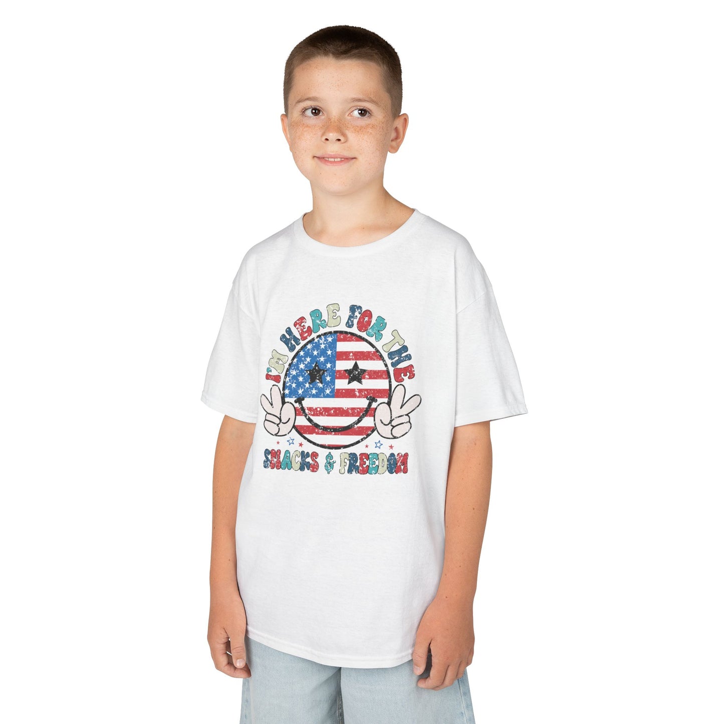 Kids American Here for the Snacks Tee